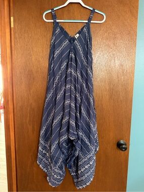 Japna Navy Blue & White Romper